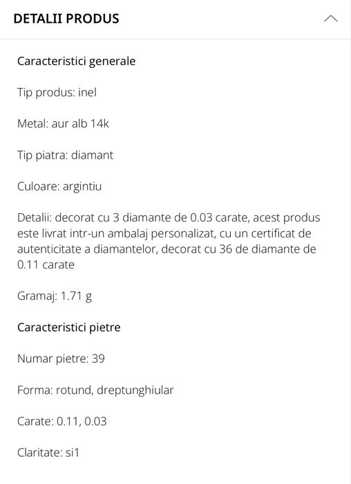 Inel aur alb 14 k cu diamante