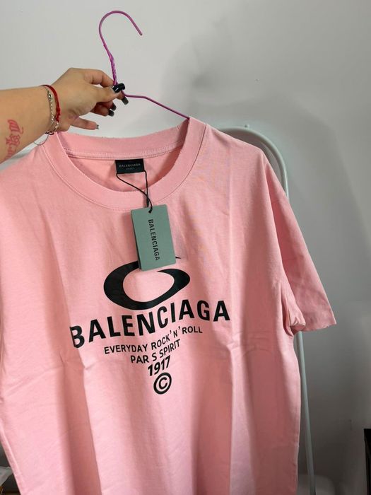 Tricou Balenciaga Pink Oversized – Nou, Stil Streetwear Luxury