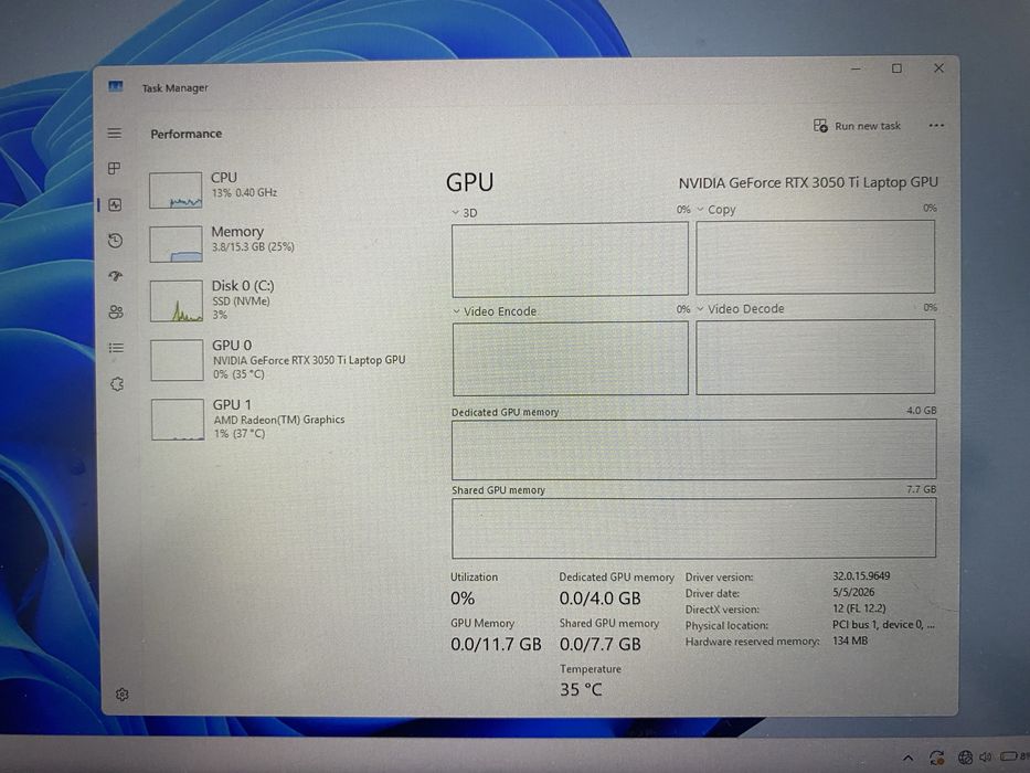 Laptop HP Victus 15 Ryzen 7 5800H RTX 3050Ti 16GB 1TB SSD