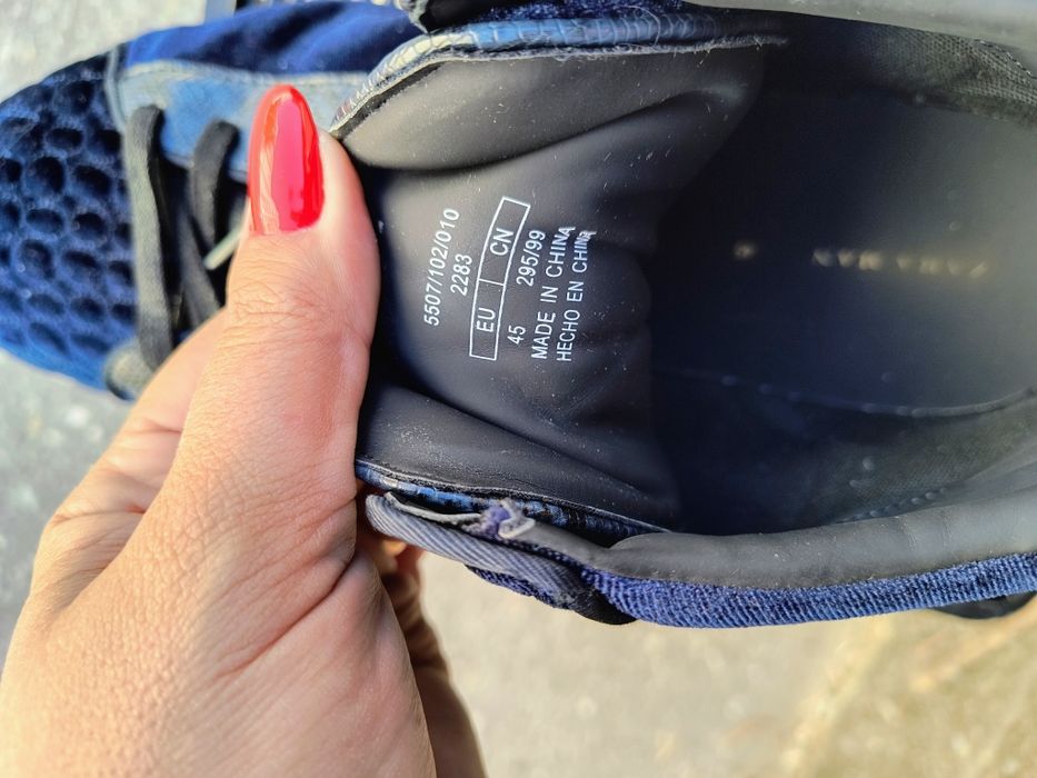 Нови боти ZARA кожа и набук, тъмно синьо