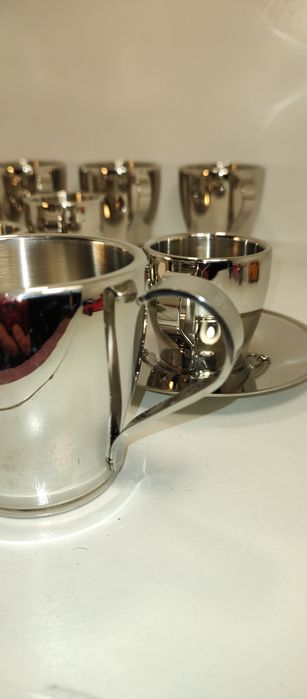 Сервиз на кафе от полирана стомана 18/10