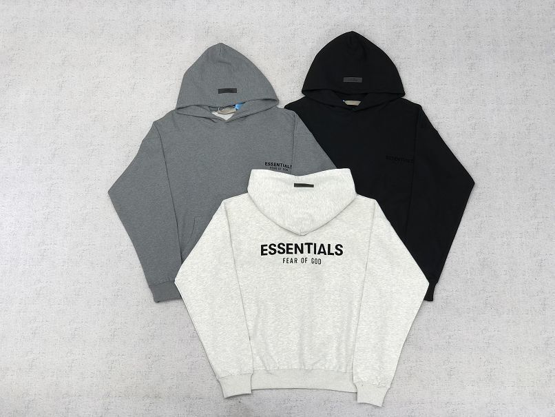 Hanorac Essentials Alb / Gri / Negeh