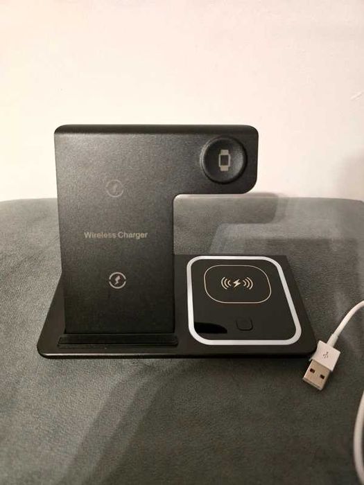 Încărcător Wireless 3 în 1 Pliabil - Telefon, Apple Watch, Căști - NOU