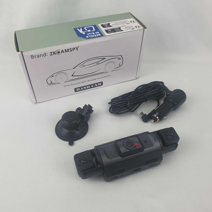 Exact ca in poza ! NOU–Cu Aplicatie–Camera Auto Cu 3 Camere Frontale/Reglabile–1800P HD