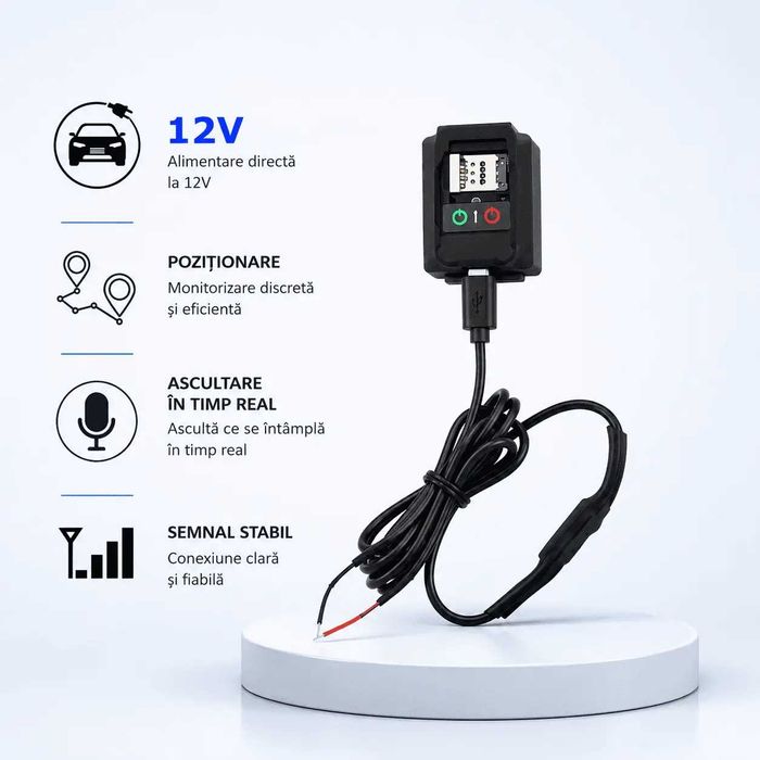 Microfon Spion pentru autovehicule – Alimentare 12V cu Localizare GPS si Control Prin SMS sau Aplicatie SMT SECURITY