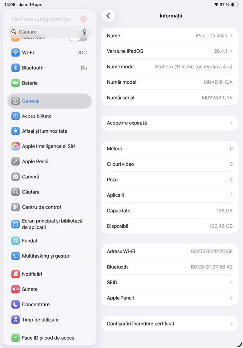 Apple iPad Pro 11” M2 (2022) 4th Gen, 128GB, Wi-Fi, 120Hz + Apple Pencil 2