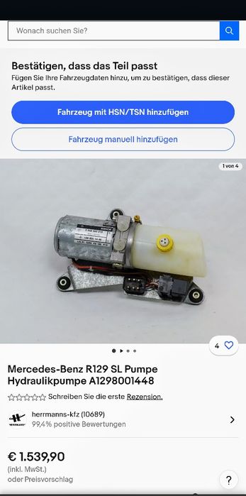 Pompa hidraulica decapotare Mercedes Benz SL R129