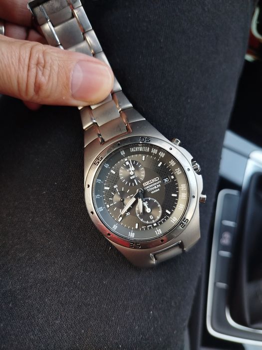Seiko Titanium Chronograph SND419P1 (calibrul de mecanism 7T92-0ED0).