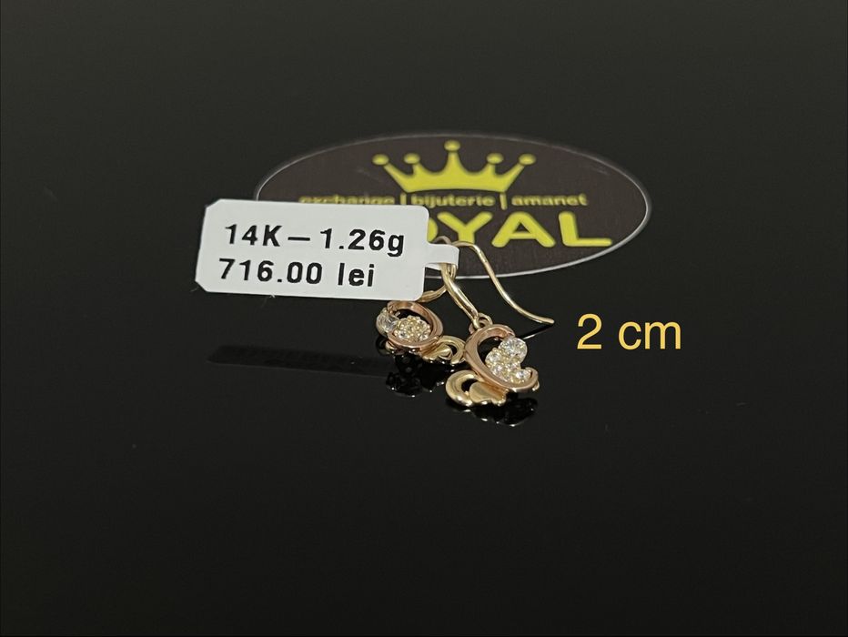 Bijuteria Royal CB : Cercei aur 14k 1,26 grame