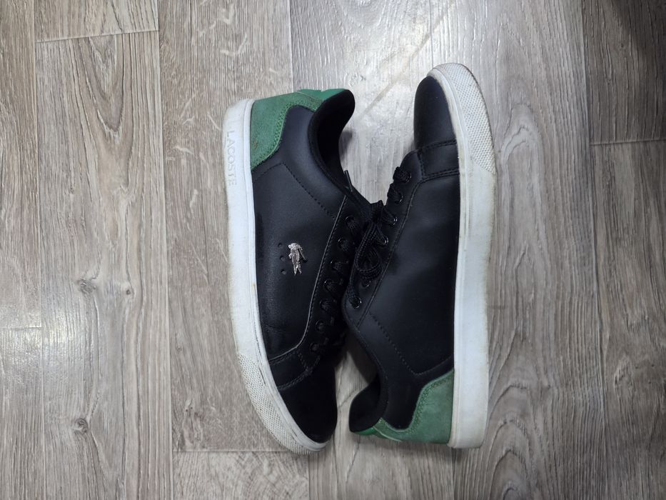 Кеды Lacoste черно зеленого цвета