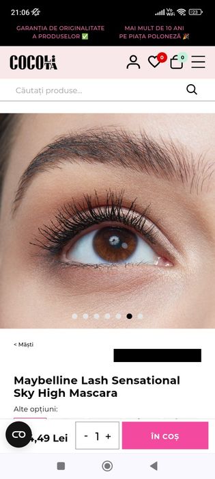 Rimel Mascara Maybelline New York Lash Sensational Sky High, Black