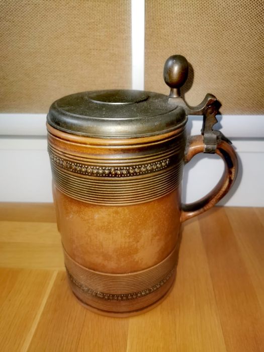 Халба бира огромна керамична капак традиционна ръчна изработка 2,5 л.