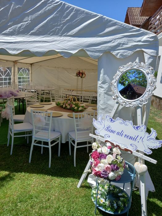 Inchiriere cort - mese, scaune  vesela pentru nunta, botez, cununie,