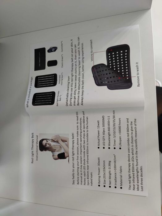 Dispozitiv terapie cu lumina rosie, infrarosu, 6 moduri reglare