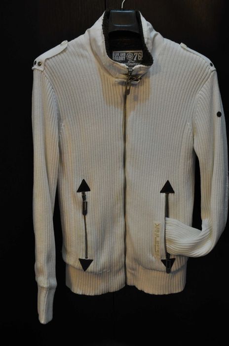 Geaca primavara S barbati, bluza tricotata cu fermoar