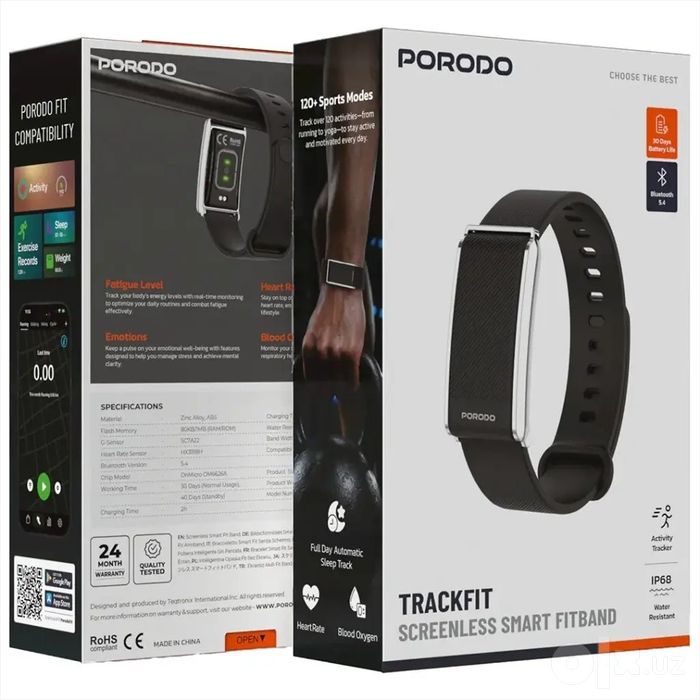 Smart Fitness Braslet Whoop, Ovfle, Valdus,Porodo, Смарт Фитнес Трекир