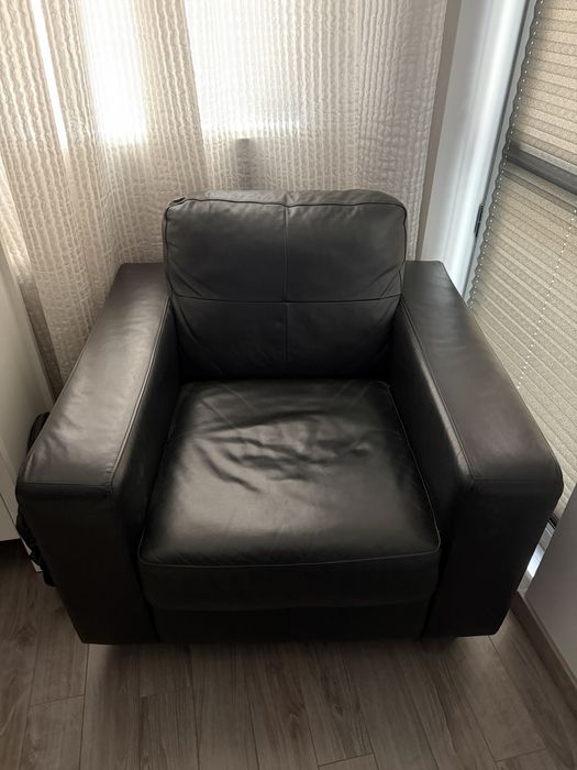 Кожен фотьойл - черен