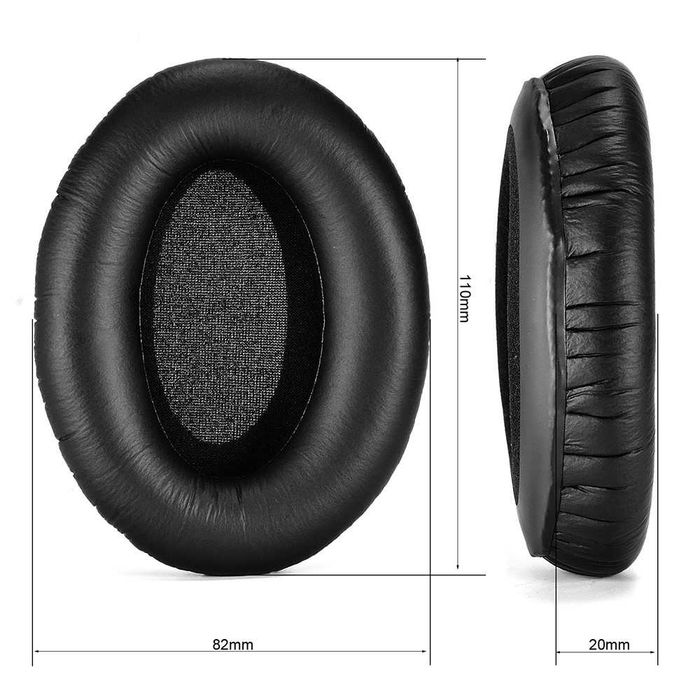 Set 2 bureti pentru casti Sennheiser HD280 / HD280 Pro / HD281 / HMD280 / HMD281, Over-Ear - Spuma cu memorie, Piele ecologica creponata