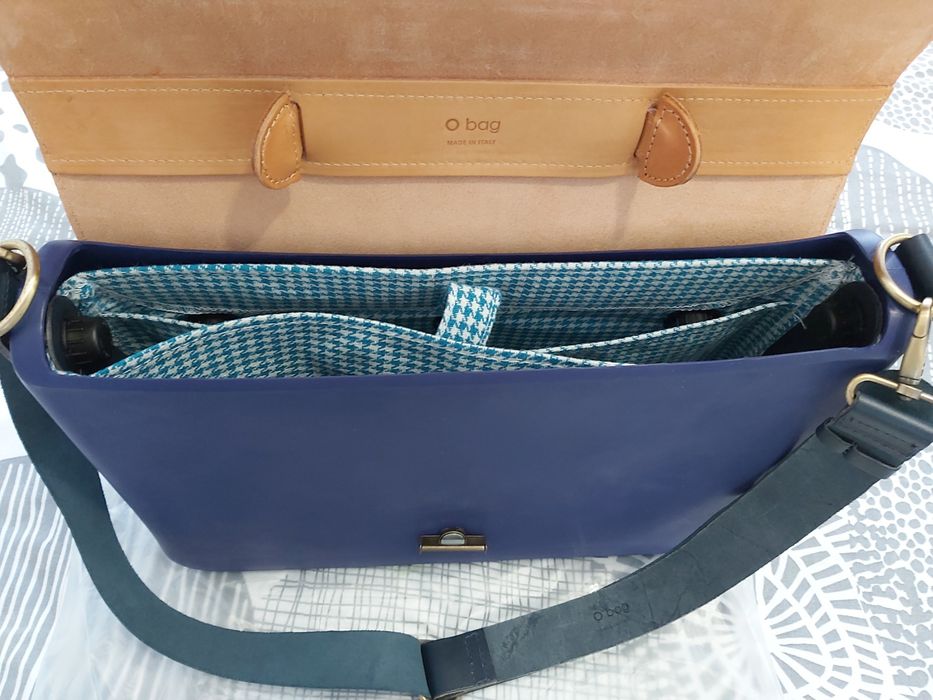 Дамска чанта с естествена кожа за документи /лаптоп O Bag НОВА