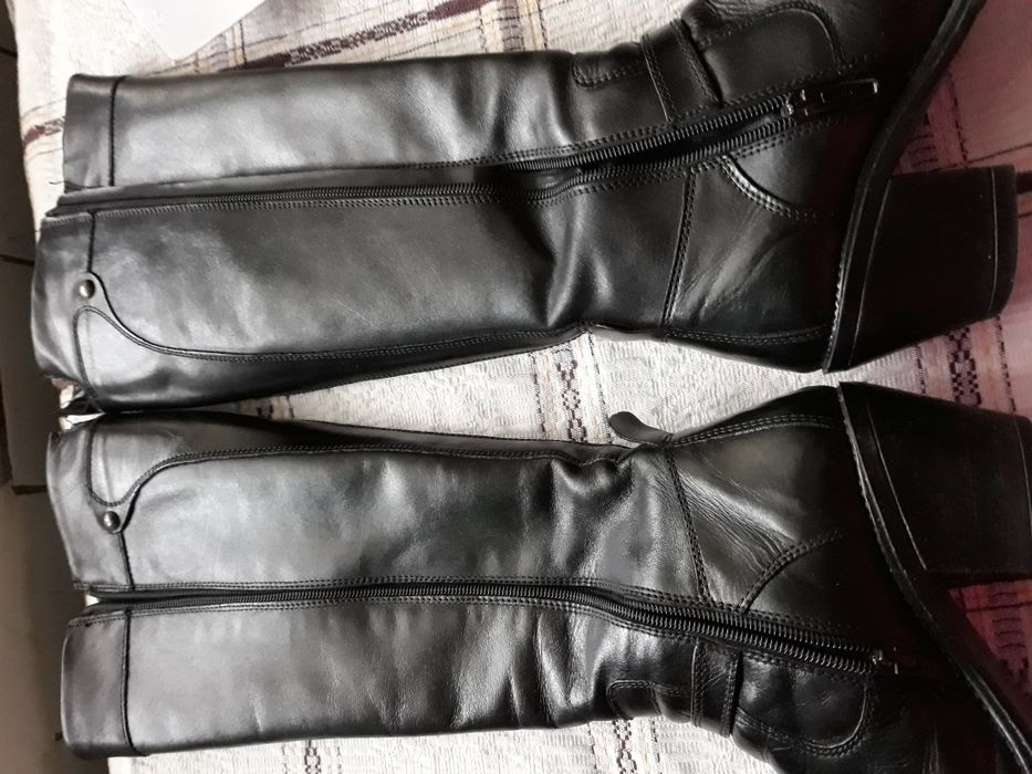 Cizme negre lungi piele naturala