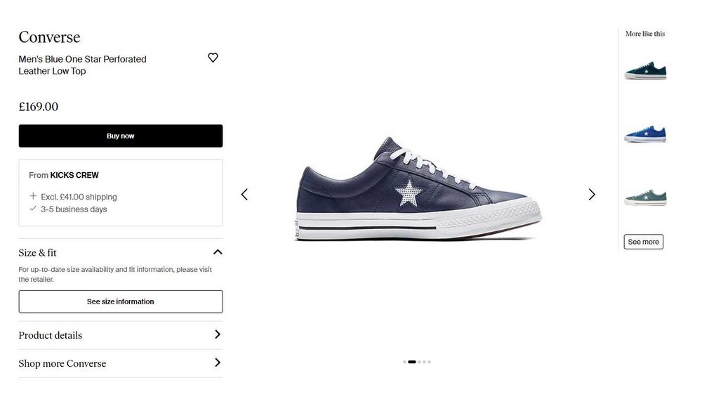 Converse One Star Perforated, Piele, Navy, Masura 43/28 cm, Ca noi