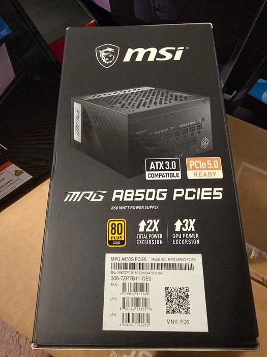 Sursa MSI MPG A850G PCIE5, ATX 3.0, 80 Plus Gold, 850W, Full modulara