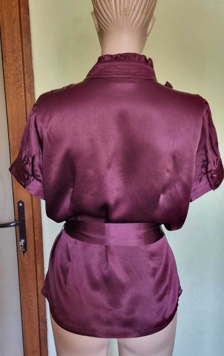 Camasa arhitecturala, matase naturala 100%, burgundy, marimea L