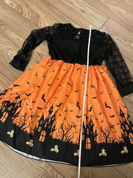 Rochie Halloween fete 7 - 8 ani, dovleci