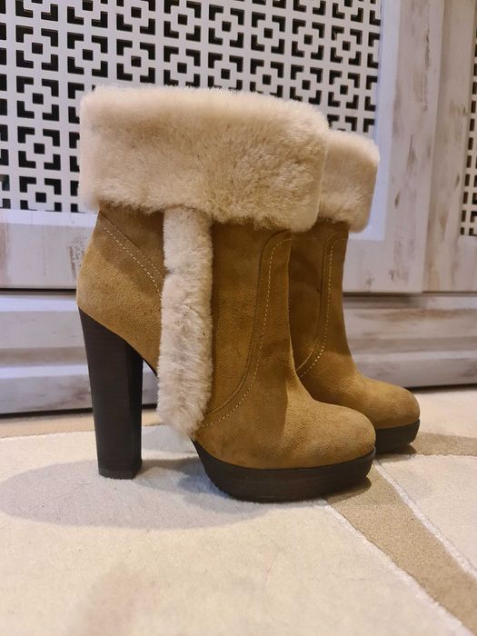 Зимние полуботинки на каблуке