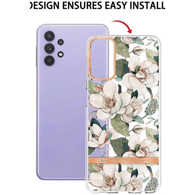 Husa+2 Folii Samsung Galaxy A23 (4G/5G),A13 4G- Gel TPU Flower