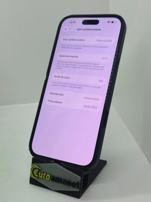 Telefon mobil Apple iPhone 16 Pro Max, 256GB, 5G, Black Titanium -A-