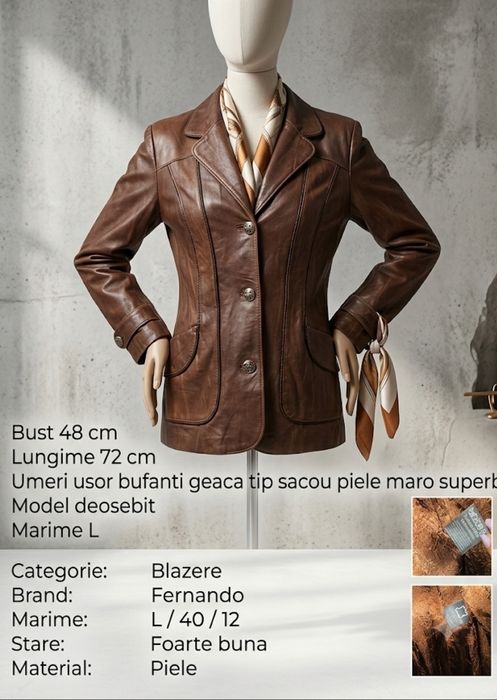 Geaca tip sacou dama  piele Fernando