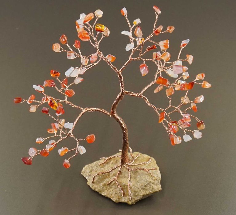 Дръвче Карнеол, Подрък Рожден ден, Декорация Сватба, Подарък Зодия