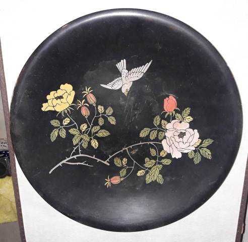 Ръчно рисувана лакирана дървена чиния/поднос/фруктиера