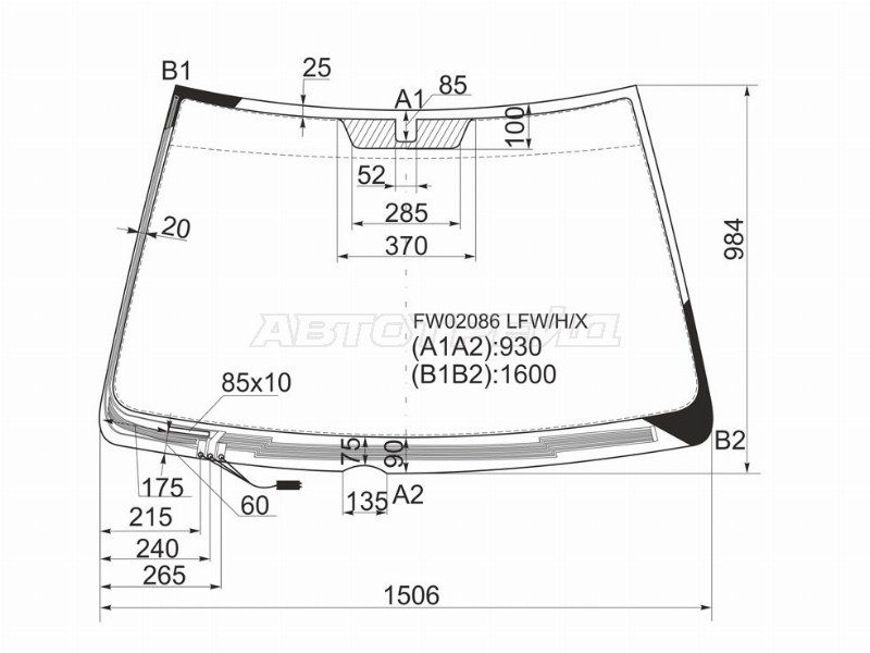 Стекло лобовое с обогревом щеток  Lexus Rx 300