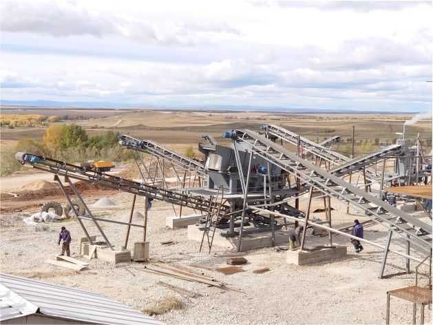 Дробильно-сортировочный комплекс. дробилка, грохот, конвейер.