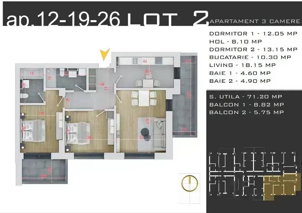 Oferta Apartament 3 Camere Decomandat Scoala Aproape Metrou Teclu — fotografia 2