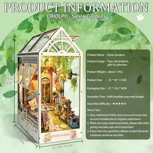 Нова Мини къща Book Nook 3D пъзел с LED – Tea Time в градината Украса