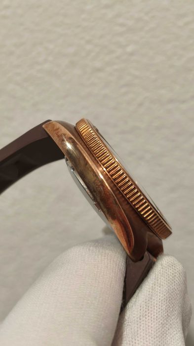 Ceas automatic Seiko modificat in stil Turtle, din bronz