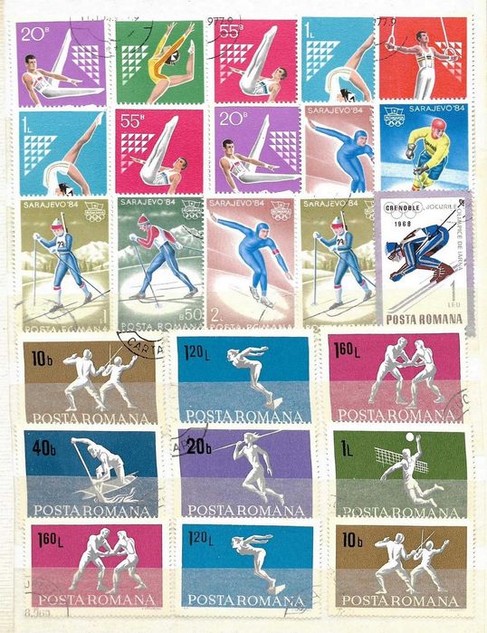 Super set de invatare educativ compus din timbre, colite filatelice si un clasor formatul A5, 4 file / 8 pagini filatelie