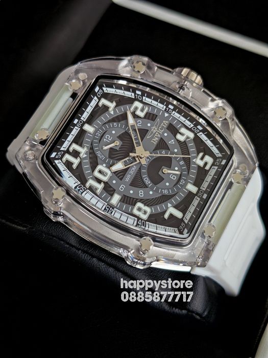 INVICTA Cyclone white/silver 49 mm, Инвикта нов ръчен часовник