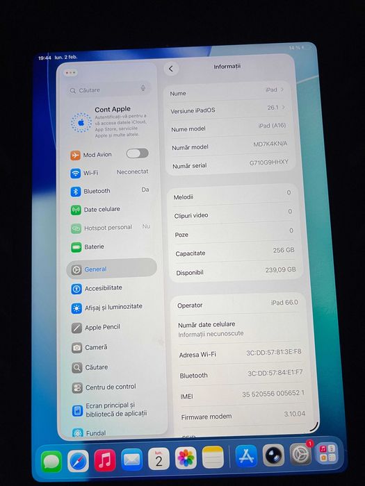 11-inch A16 iPad (2025) 256 GB WIFI + Cellular USBC Gen 11 - MD7K4KN/A