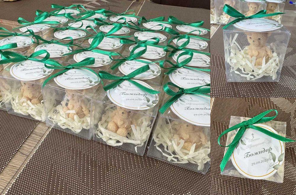 Подаръчета за гости - соево мече свещ (кръщение, рожден ден, погача)