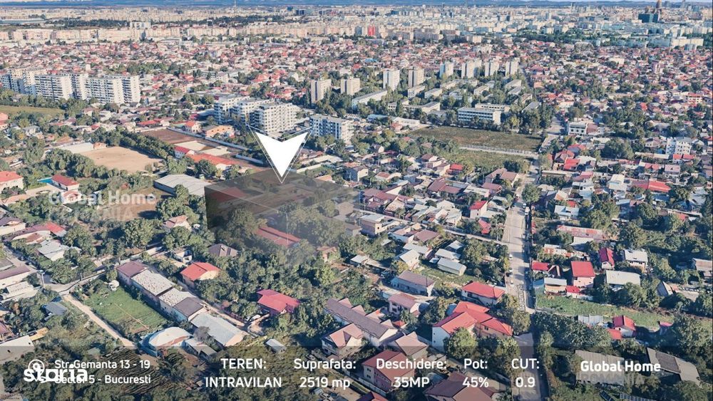 Teren 2519 MP - Deschidere 34 MP •  Sector 5 - Salaj •  Documentat