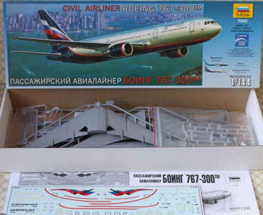 сборная модель пассажирского самолёта Boeing-767 наглядное пособие