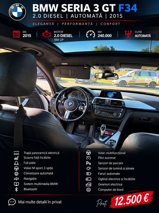 Vând BMW seria 3 GT  full panormaic foarte bine întreținut ,