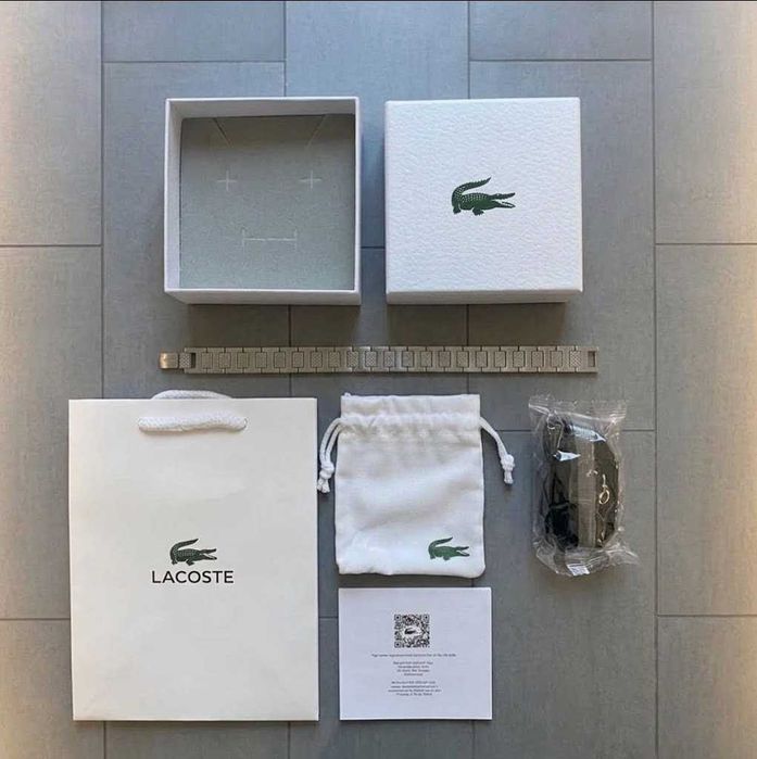 Lacoste Men’s Silver Bracelet Set – Brand New / Full Set