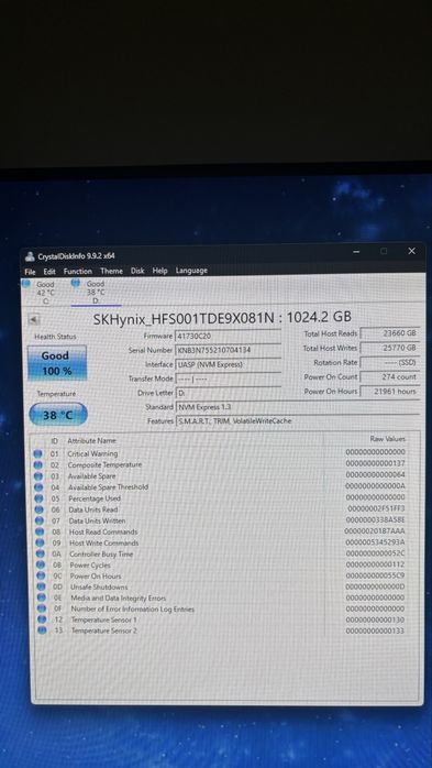 SSD NVMe SK hynix PC711 1TB M.2 PCIe 3.0