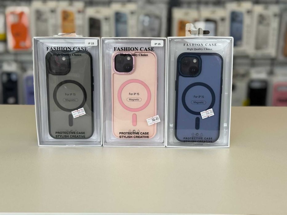 Husă cu MagSafe Fumurie , folie, cablu, încărcător iPhone 15