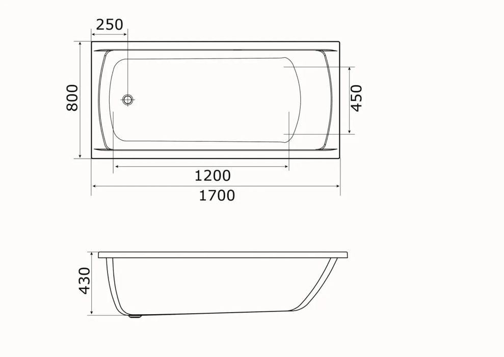 Ванна 170/80 Акрил
